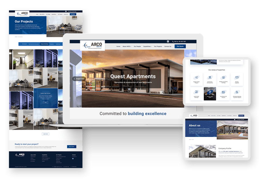 Kinawerbalinga created the website for construction company ARCO to present their services